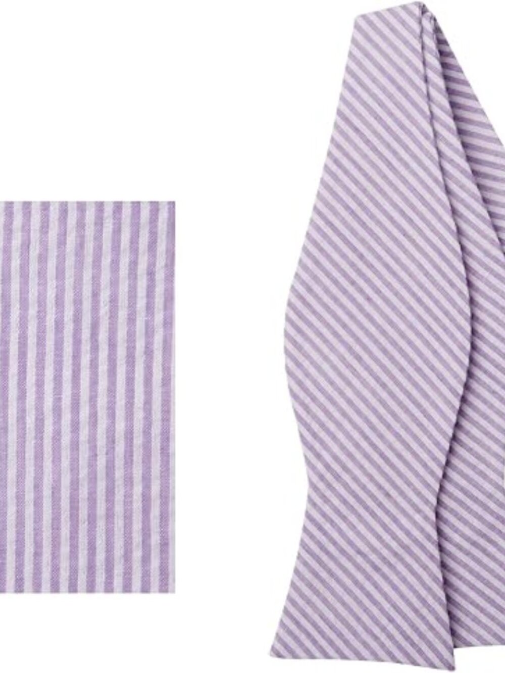 Seersucker Men's Self-Tie Bow Tie and Pocket Square Set